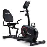 PROFLEX Magnetic Recumbent Exercise Bike, LCD Display, Heart Rate Sensors, Adjustable Seat, 8-Level Resistance, Comfortable Seated Home Cardio Fitness Machine