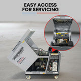 GENPOWER 6.5kW Peak 5kW Rated Diesel Inverter Commercial Generator, Electric Key Start, 2 x 15A, RCD Safety Switch, Wheels, Worksite, Home Backup