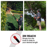 BAUMR-AG 20V SYNC Cordless Pole Saw & Hedge Trimmer Combo, 8 inch Chainsaw Pruner, Telescopic Handle, with Battery and Charger Kit