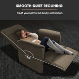 FORTIA Electric Armchair Recliner, Single Fabric Chair, Biege