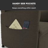 FORTIA Electric Armchair Recliner, Single Fabric Chair, Biege