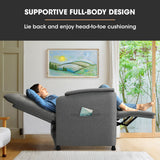 FORTIA Electric Armchair Recliner, Single Fabric Chair, Grey