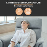 FORTIA Electric Armchair Recliner, Single Fabric Chair, Grey