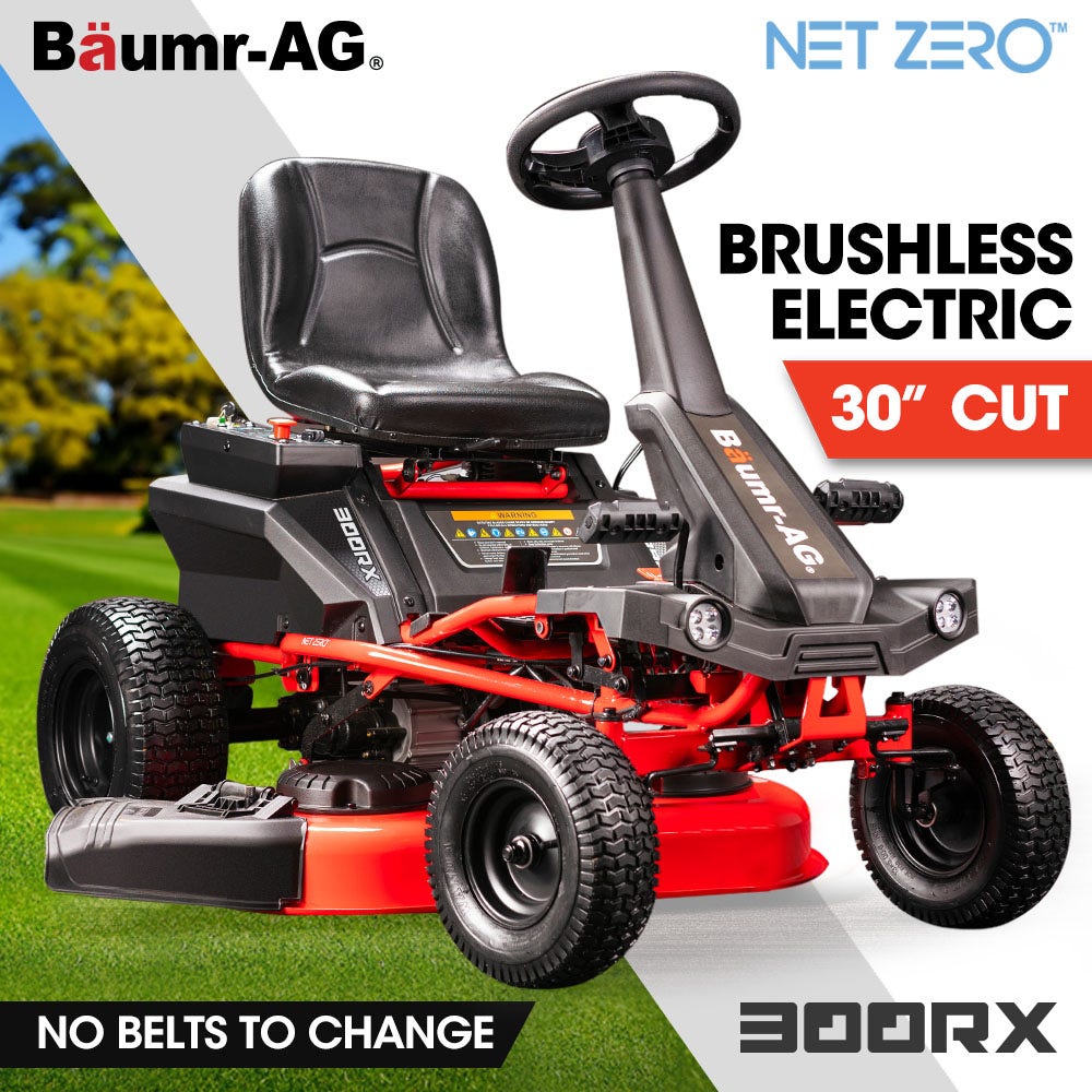 BAUMR-AG 30 Inch 48V Electric Ride On Lawn Mower Brushless Lawnmower 30" - 300RX