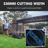 POWERBLADE 350CX 20V 13" Cordless Lawn Mower Kit, Fast Charger, 4Ah Battery, 5 Height, Brushless Electric, 330mm Cutting Path