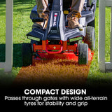 BAUMR-AG 24" Ride On Lawn Mower, Lithium Electric Start System, 6HP 224cc, 5 Cut Heights, Catcher and Mulch Kit