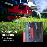 BAUMR-AG 24" Ride On Lawn Mower, Lithium Electric Start System, 6HP 224cc, 5 Cut Heights, Catcher and Mulch Kit