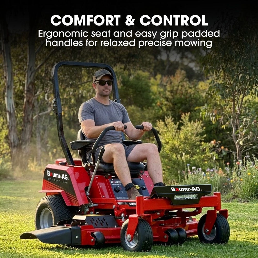 BAUMR-AG 50" Zero-Turn Ride On Mower, Electric Start, 23hp, 764cc, Hydrostatic Drive, 7 Cut Heights