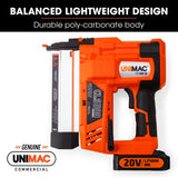 UNIMAC CLS500 15-50mm 18ga 2-in-1 Stapler/Brad Nail Gun, Cordless 20V Lithium Nailer