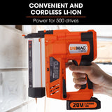 UNIMAC CLS500 15-50mm 18ga 2-in-1 Stapler/Brad Nail Gun, Cordless 20V Lithium Nailer