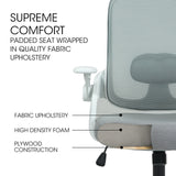 Fortia Ergonomic Office Desk Chair, Coolmesh Fabric, Adjustable Recline, Grey Mesh/White Frame