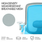 Fortia Ergonomic Office Desk Chair, Coolmesh Fabric, Adjustable Recline, Grey Mesh/White Frame