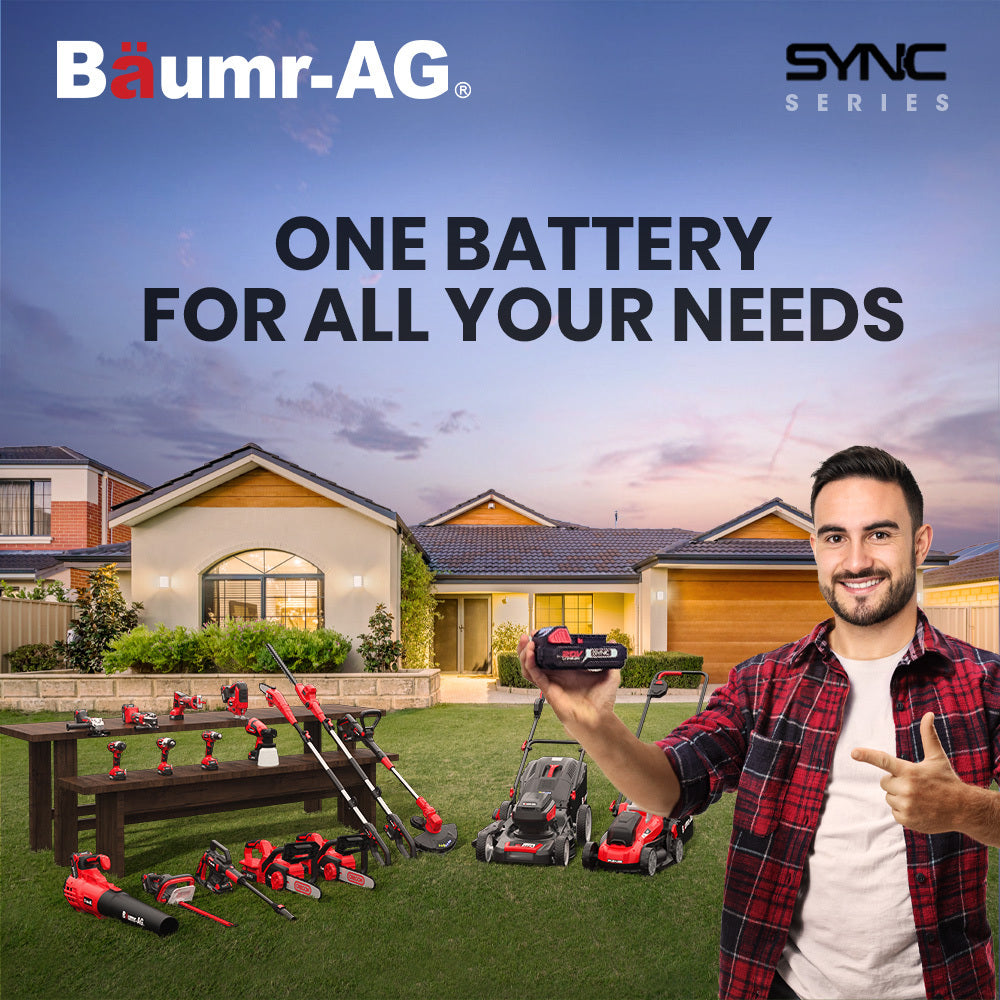 BAUMR-AG LN3 20V SYNC Cordless 2in1 Line Trimmer & Lawn Edger, with Battery and Charger Kit, Adjustable head, Guide Wheel
