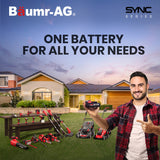 BAUMR-AG LN3 20V SYNC Cordless 2in1 Line Trimmer & Lawn Edger, with Battery and Charger Kit, Adjustable head, Guide Wheel