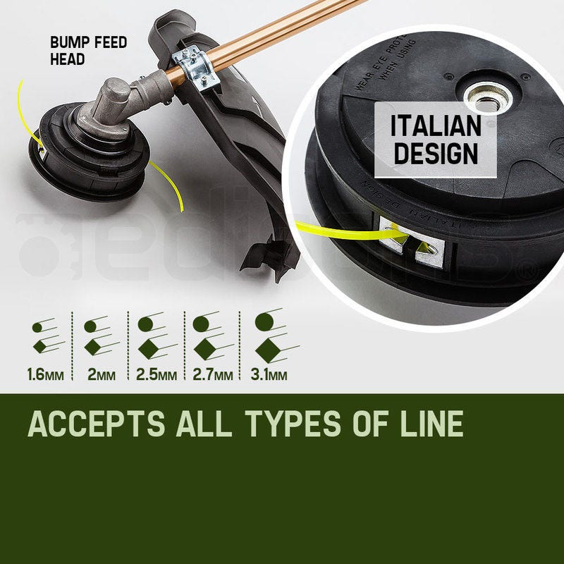 BAUMR-AG 65cc 7in1 Long Reach Garden Multi-tool, Pole Saw, Hedge & Line Trimmer, Brush Cutter, 12" Tree Trimming Pruning Chainsaw Bar, 2 Extension Shafts