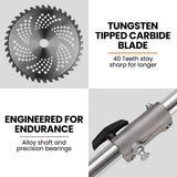 MTM 62cc 7in1 Brush Cutter Garden Multi-Tool , Pole Hedge & Line Trimmer, Bullhorn Handle, 12" Tree Trimming Pruning