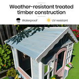 ROVO KIDS Cubby House, Outdoor Wooden DIY Timber Cottage Style Playhouse, for Children