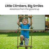 ROVO KIDS Ultimate Outdoor Monkey Bars Playset Frame, with Climbing Wall, Disc Swing, Rope Ladder