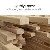 ROVO KIDS Ultimate Outdoor Monkey Bars Playset Frame, with Climbing Wall, Disc Swing, Rope Ladder