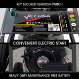 JET-USA Commercial Diesel High-Pressure Washer Cleaner, Electric Start 10hp 418cc, 15m Steel Braided Hose, Adjustable Triplex Pump - DX800
