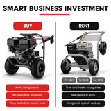 JET-USA 5000PSI Commercial Petrol Powered High Pressure Washer, 15HP 420cc, Italian Made Adjustable AR Pump, 20m Hose - TX870