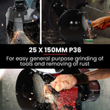 BAUMR-AG Bench Grinder and Belt Sander Combo, 150mm Grinding Disc, 50 x 686mm Linisher, Brushless Motor, Worklight