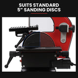BAUMR-AG Bench Vertical Belt and Disc Sander Combo, 25mm Linisher, 125mm Sanding Disc, Brushless Motor, Dust Collection Ports