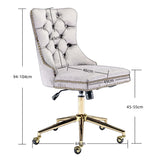 Velvet Home Office Chair- Beige