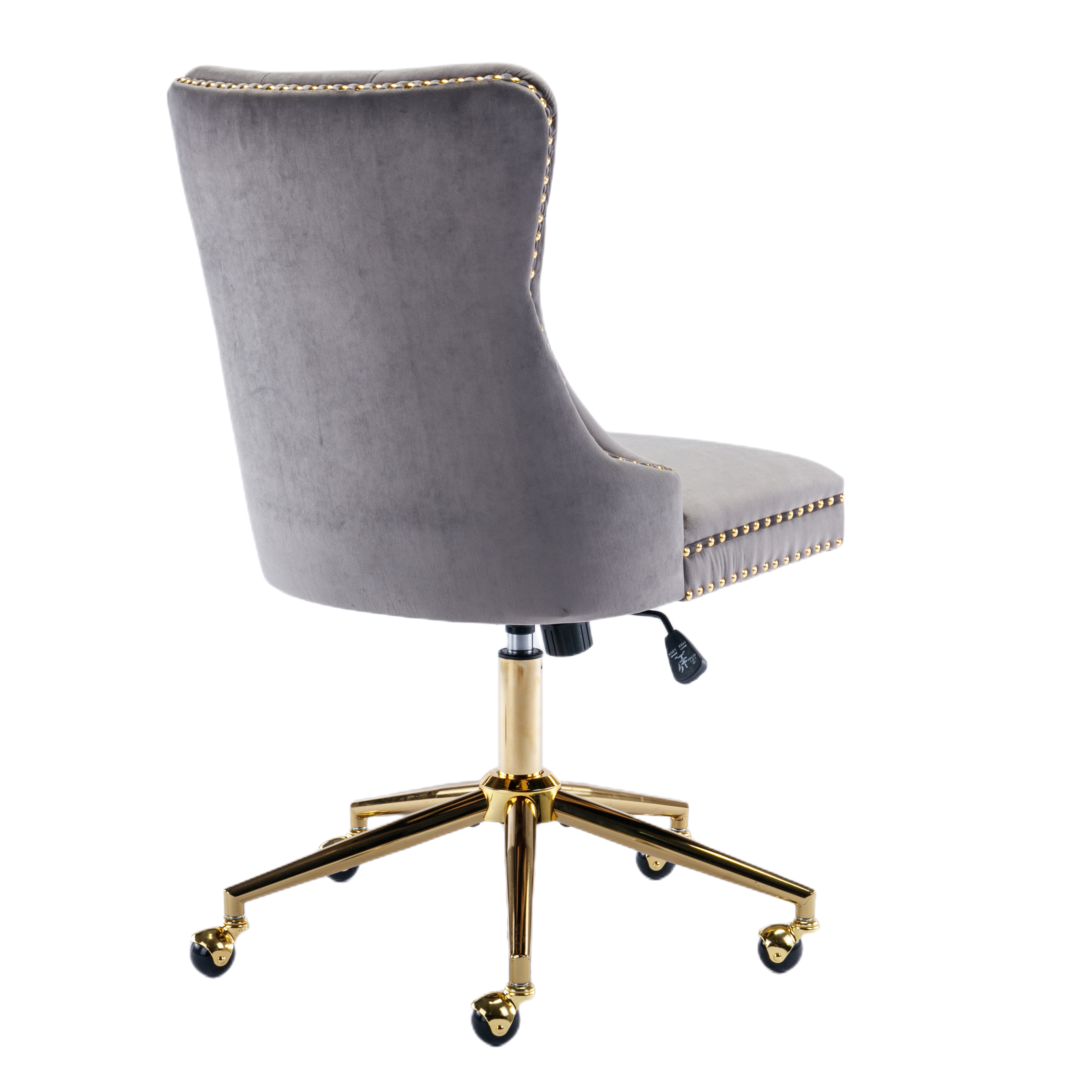 Velvet Home Office Chair- Grey