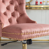 Velvet Home Office Chair- Pink