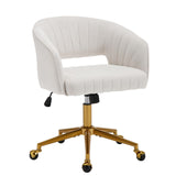 Velvet Home Office Chair- Beige