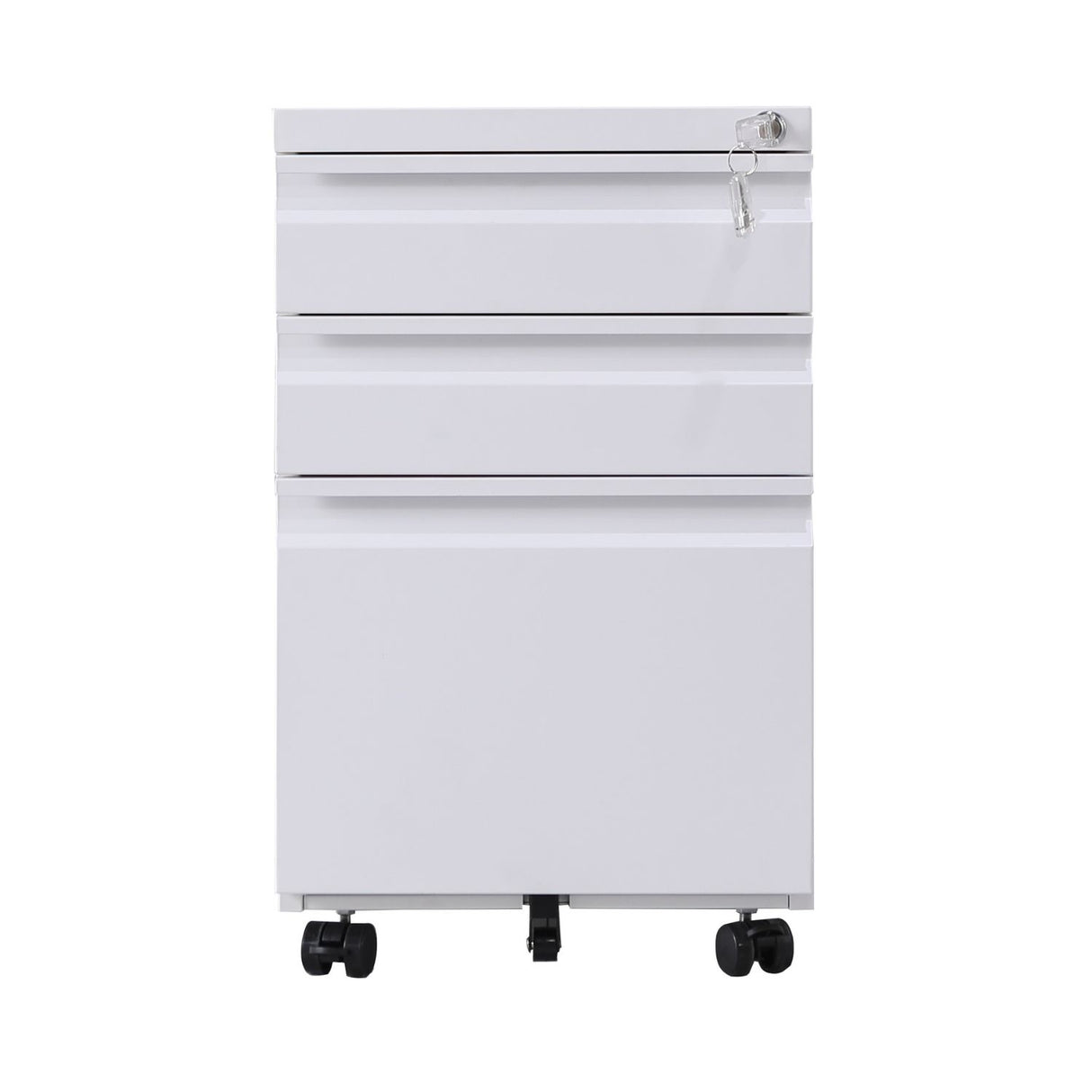 EKKIO 3 Drawer Mobile File Cabinet with Lock (White)