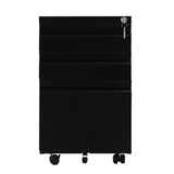 EKKIO 3 Drawer Mobile File Cabinet with Lock (Black)