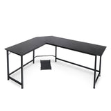 EKKIO L-Shaped Corner Computer Desk with CPU Stand (Black) EK-CD-101-LR