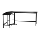 EKKIO L-Shaped Corner Computer Desk with CPU Stand (Black) EK-CD-101-LR