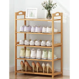 EKKIO 5 Tier Bamboo Shoe Rack Storage Organizer Stand Shelves