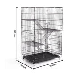 FLOOFI Four-Level Pet Rabbit Bird Cage with Hammock (Black)