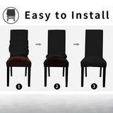 GOMINIMO 6pcs Dining Chair Slipcovers/ Protective Covers (Black)