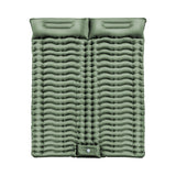 KILIROO Double Inflatable Camping Sleeping Pad with Pillow (Army Green) KR-ISP-102-HZ