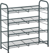 SONGMICS 4-Tier Shoe Rack Storage 16 Pairs Organizer Gray