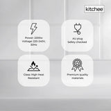 Kitchee 1.7L Glass Electric Kettle LED Light Cordless 360 Water Boiling Jug
