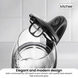 Kitchee 1.7L Glass Electric Kettle LED Light Cordless 360 Water Boiling Jug