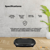 Social Hike 60cm Vibration Plate Machine Full Body Exercise Platform Black