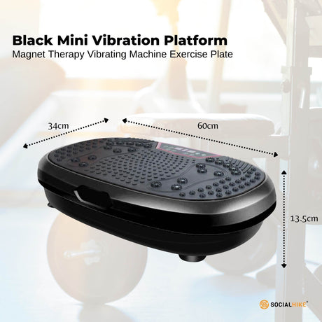 Social Hike Black Mini Vibration Plate - Vibrating Exercise Machine Platform