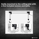 Kayak Hoist - 45kg Garage Ceiling Pulley Lift Storage System Bike Luggage Holder