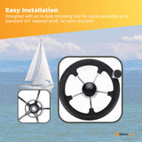 13.5" Boat Steering Wheel With Grip Cover - Stainless Steel 3/4" 5 Spoke With Knob