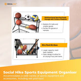 Social Hike Sports Equipment Storage Organiser Trolley on Wheels for Garage