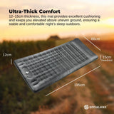 Social Hike Step-Inflating Camping Mattress Lightweight Waterproof Sleeping Grey