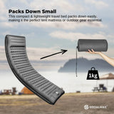 Social Hike Step-Inflating Camping Mattress Lightweight Waterproof Sleeping Grey