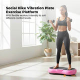 Social Hike Vibration Plate Exercise Platform - Vibrating Workout Machine Pink